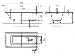 Стальная ванна Kaldewei Ambiente Puro 652 170x75
